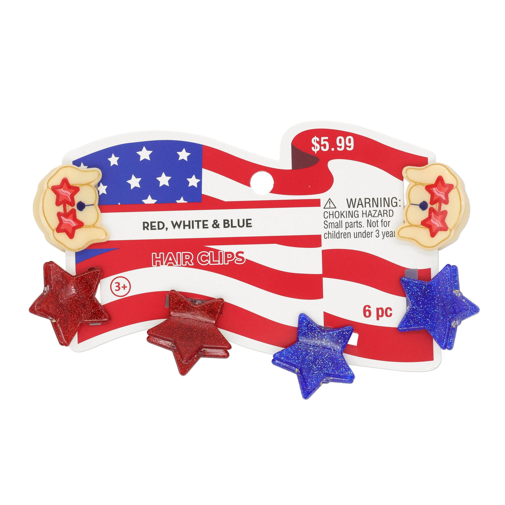 Red, White & Blue Hair Clips by Creatology™